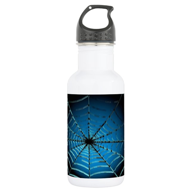 Cool Blue Spider Web 532 Ml Water Bottle (Front)