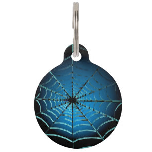 Cool Blue Spider Web Pet Tag