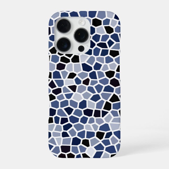 COOL Blue Stained Glass Pattern iPhone Case (Back)