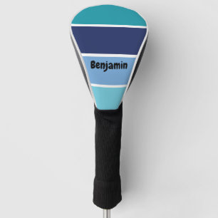 Cool Blue Stripes Name Golf Head Cover