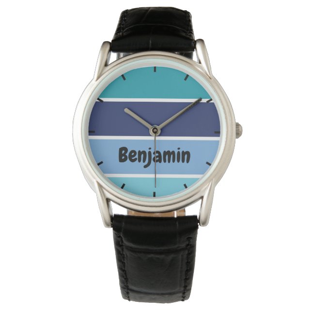 Cool Blue Stripes Watch (Front)