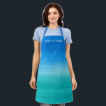 Cool Blue Teal Ombre Watercolor Artist at Work Apron<br><div class="desc">Modern apron featuring a simple design with "Artist at Work" over an ombre watercolor wash in blue and teal.  This cool apron makes a great gift for a wife or mum who is an artist or crafter for her birthday or Mother's Day.</div>