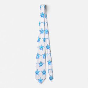 Cool Blue Tribal Turtle Tie