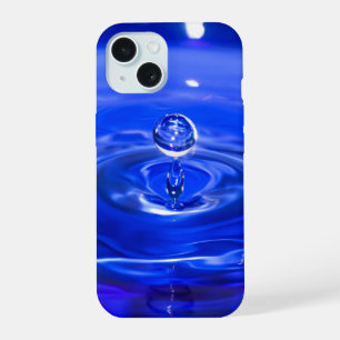 Cool Blue Water Droplet iPhone 15 Case