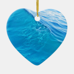 Cool blue water wave ceramic tree decoration