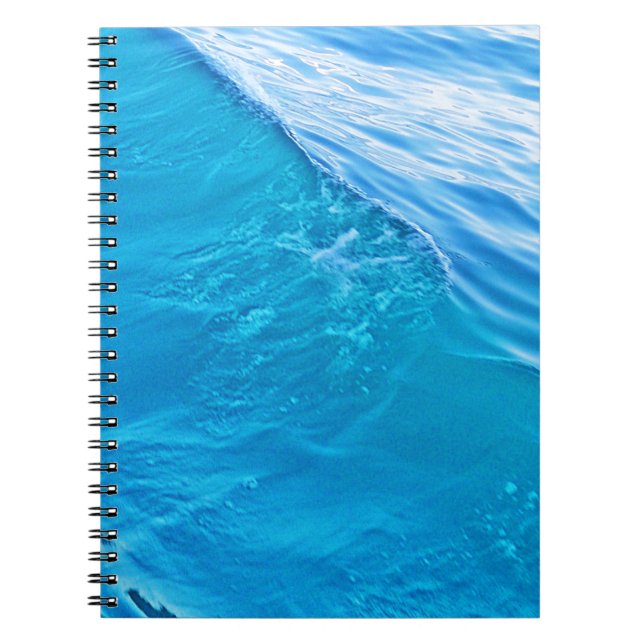 Cool blue water wave spiral notebook (Front)