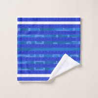 Cool Blue White Geometric Stripes