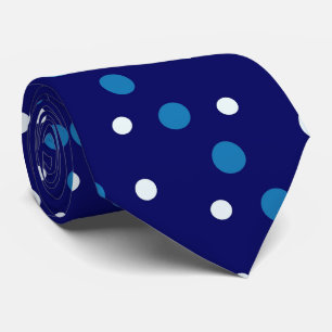 cool blue white polka dot pattern tie