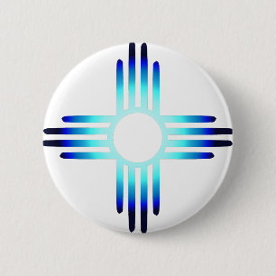 Cool Blue Zia 6 Cm Round Badge