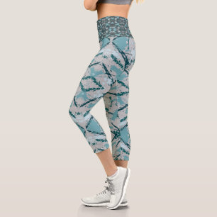 Cool Blues Colour Splash Capri Leggings