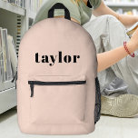 Cool Blush Pink Modern Minimalist Trendy Custom Printed Backpack<br><div class="desc">Introducing the Cool Blush Pink Modern Minimalist Trendy Personalised Printed Backpack—an exceptional accessory that seamlessly combines style and functionality for a variety of purposes. This backpack is designed for back-to-school supplies, offering a personalised touch that resonates with both students and teachers. The option to include a name ensures easy identification...</div>