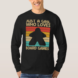 Cool Board Game For Girls Kids Board Gamer Meeple T-Shirt