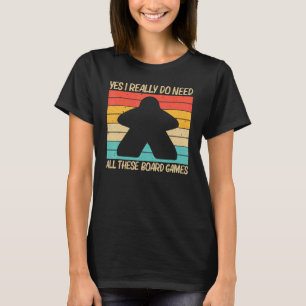 Cool Board Game For Men Women Board Gamer Meeple   T-Shirt