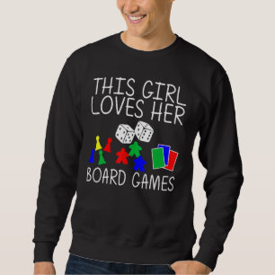 Cool Board Games Art For Girls Kids Meeple Card Ch Sweatshirt