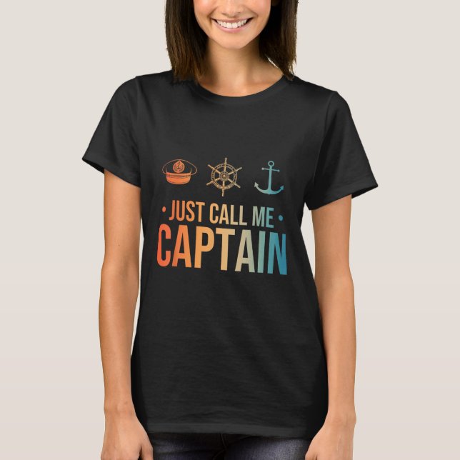 Cool Boat Captain Art For Men Women Sailboat Boati T-Shirt (Front)