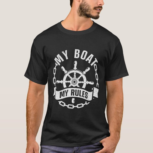 Cool Boat Captain Design For Men Women Boat Captai T-Shirt (Front)