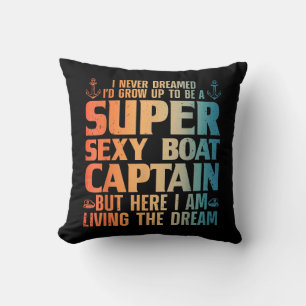 Cool Boat Captain For Men Women Sail Pontoon Boati Cushion