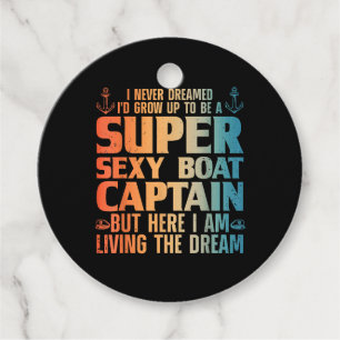 Cool Boat Captain For Men Women Sail Pontoon Boati Favour Tags