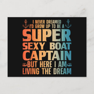 Cool Boat Captain For Men Women Sail Pontoon Boati Holiday Postcard