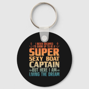 Cool Boat Captain For Men Women Sail Pontoon Boati Key Ring