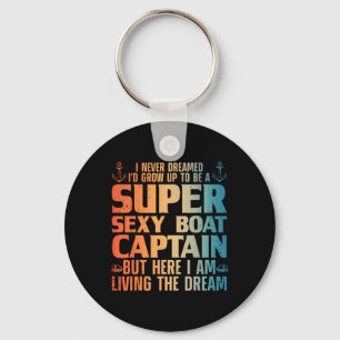 Cool Boat Captain For Men Women Sail Pontoon Boati Key Ring