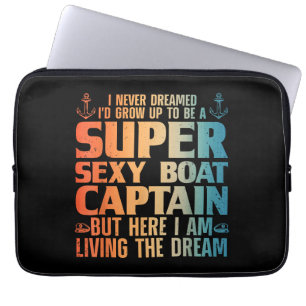 Cool Boat Captain For Men Women Sail Pontoon Boati Laptop Sleeve