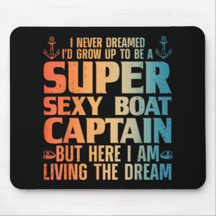 Cool Boat Captain For Men Women Sail Pontoon Boati Mouse Pad