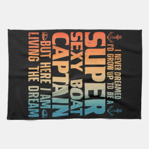 Cool Boat Captain For Men Women Sail Pontoon Boati Tea Towel
