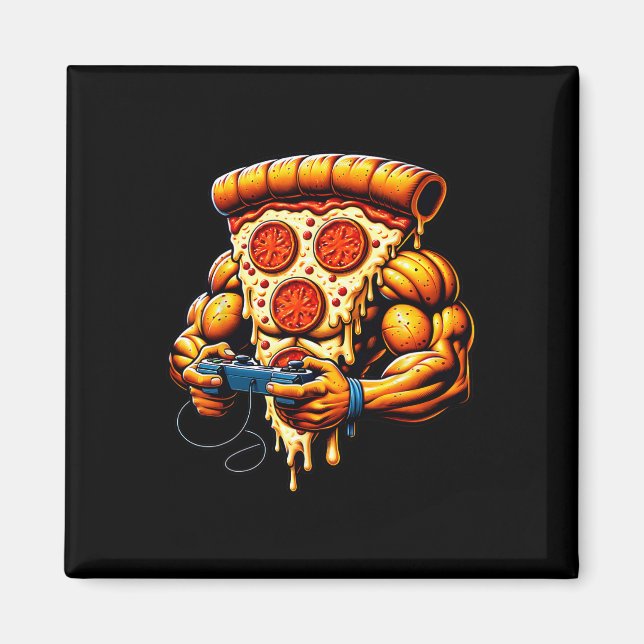 Cool Bodybuilding Gamer Pizza Present 1  Magnet (Front)