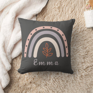 Cool Boho Rainbow with Personalised Name Cushion