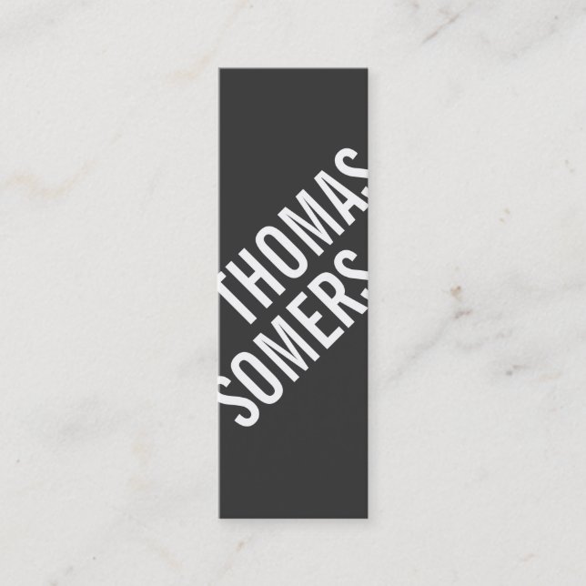 Cool BOLD Black and White Modern Hip Mini Business Card (Front)