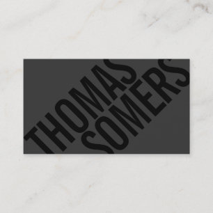 Cool BOLD Black on BLack Typography Unique Modern Business Card