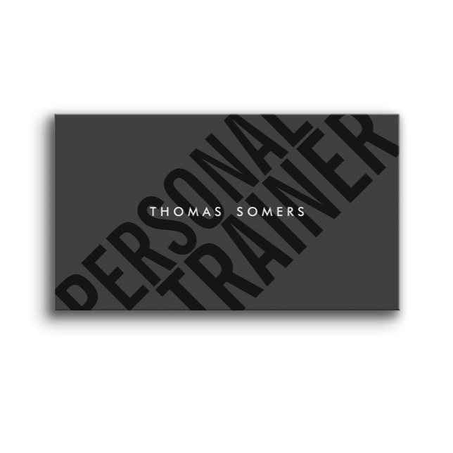 Cool Bold BLack Typography Personal Trainer Business Card (Creator Uploaded)