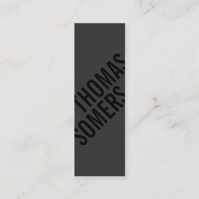 Cool BOLD Black Unique Modern Designer Mini Business Card (Front)