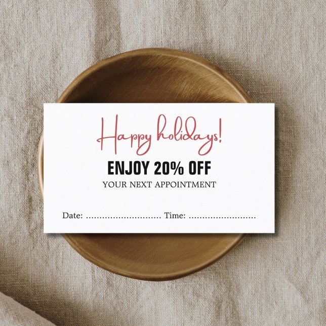 Cool Bold Black White Red Salon Appointment Coupon (Creator Uploaded)