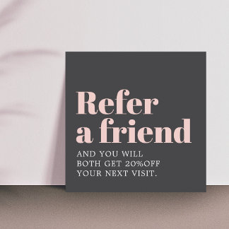 Cool Bold Grey Rose Beauty Salon Referral Car Card