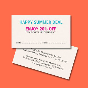 Cool Bold Pastel Colors Salon Appointment Coupon