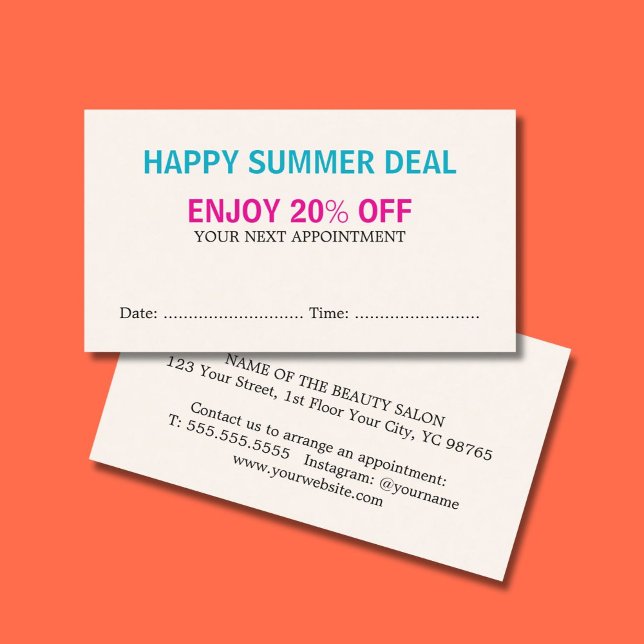 Cool Bold Pastel Colours Salon Appointment Coupon (Creator Uploaded)