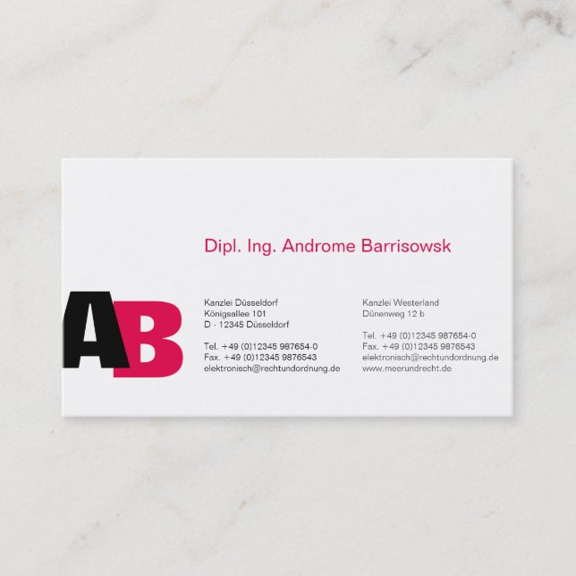 cool, bold, pro! business card (Front)