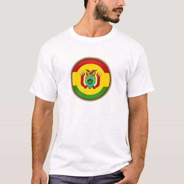 Cool Bolivia Flag Seal T-Shirt (Front)