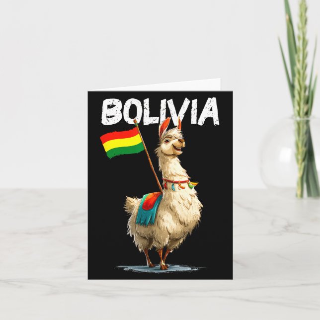 Cool Bolivian Llama Costume For Bolivia Lovers  Card (Front)