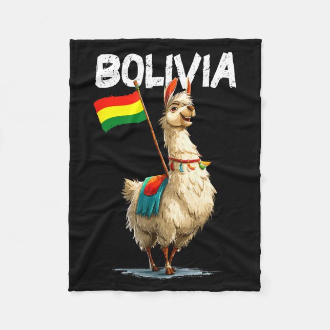 Cool Bolivian Llama Costume For Bolivia Lovers  Fleece Blanket (Front)