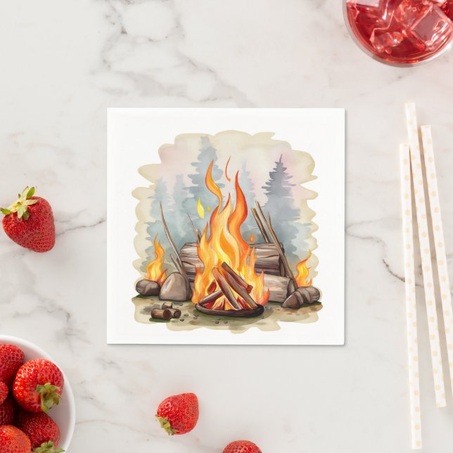 cool bonfire lovers party napkin (Insitu)