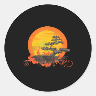 Cool Bonsai Tree Zen Gift Classic Round Sticker