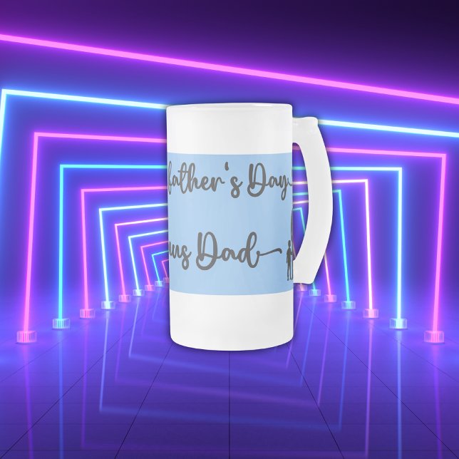 Cool Bonus Dad Happy Father's Day | Frosted Glass Beer Mug (Creator Uploaded)