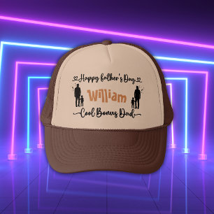 Cool Bonus Dad Happy Father's Day Trucker Hat