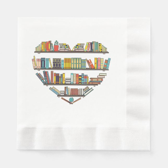 Cool Books Reading Men Women Book Lover Literacy L Napkin (Front)