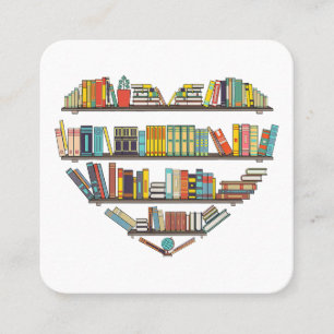 Cool Books Reading Men Women Book Lover Literacy L Square Business Card