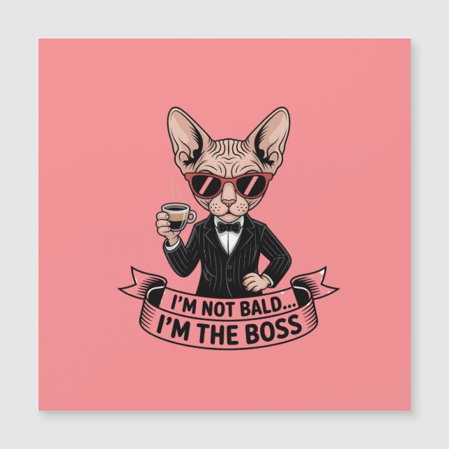 Cool Boss Sphynx Cat Coffee Art (Front)