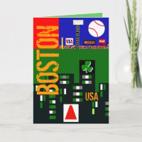 Cool Boston Sports Art  Designer Greeting Cards